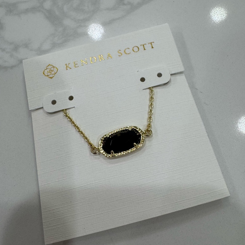 ✨ Kendra Scott Adjustable Gold Bracelet – Black Stone ✨